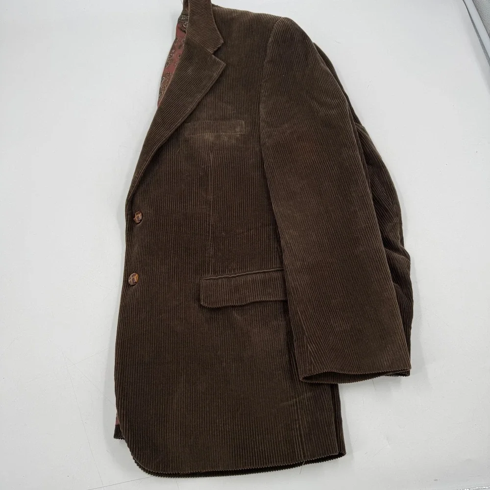 Lauren Ralph Lauren 42R Brown Corduroy Blazer Mens‎ Paisley Lined Sport Coat